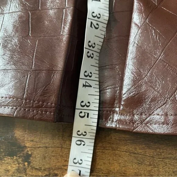 Avec Les Filles Women's Croc-Embossed Mini Dress Chocolate Brown Size 14 - Picture 15 of 16